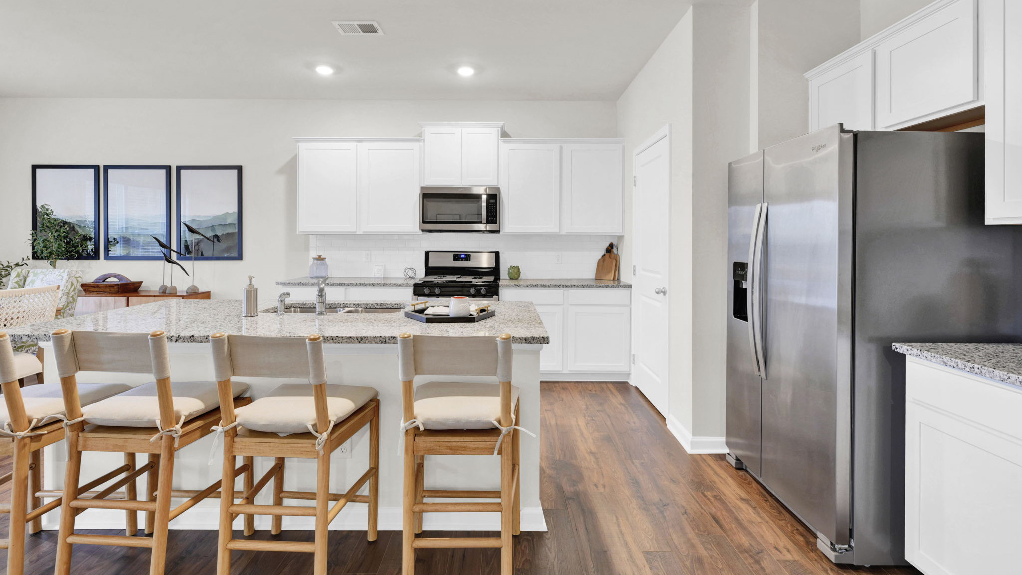 kitchen with large island and stainless steel appliances