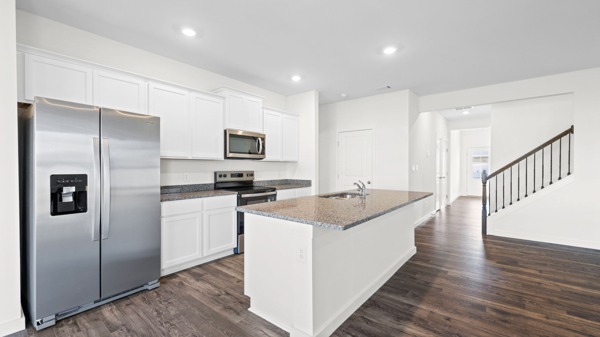 kitchen with large island and stainless steel appliances