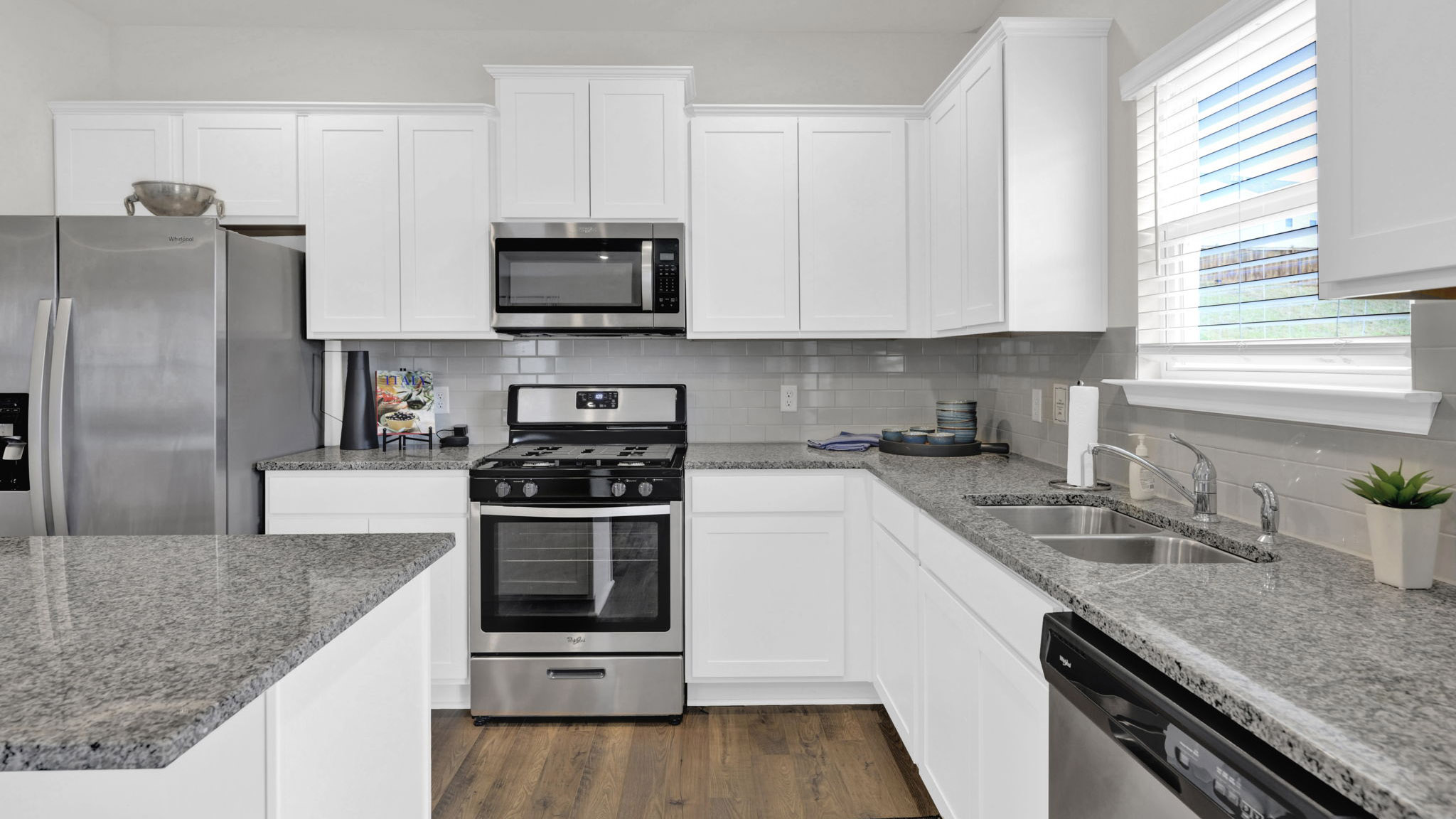 kitchen with large island and stainless steel appliances