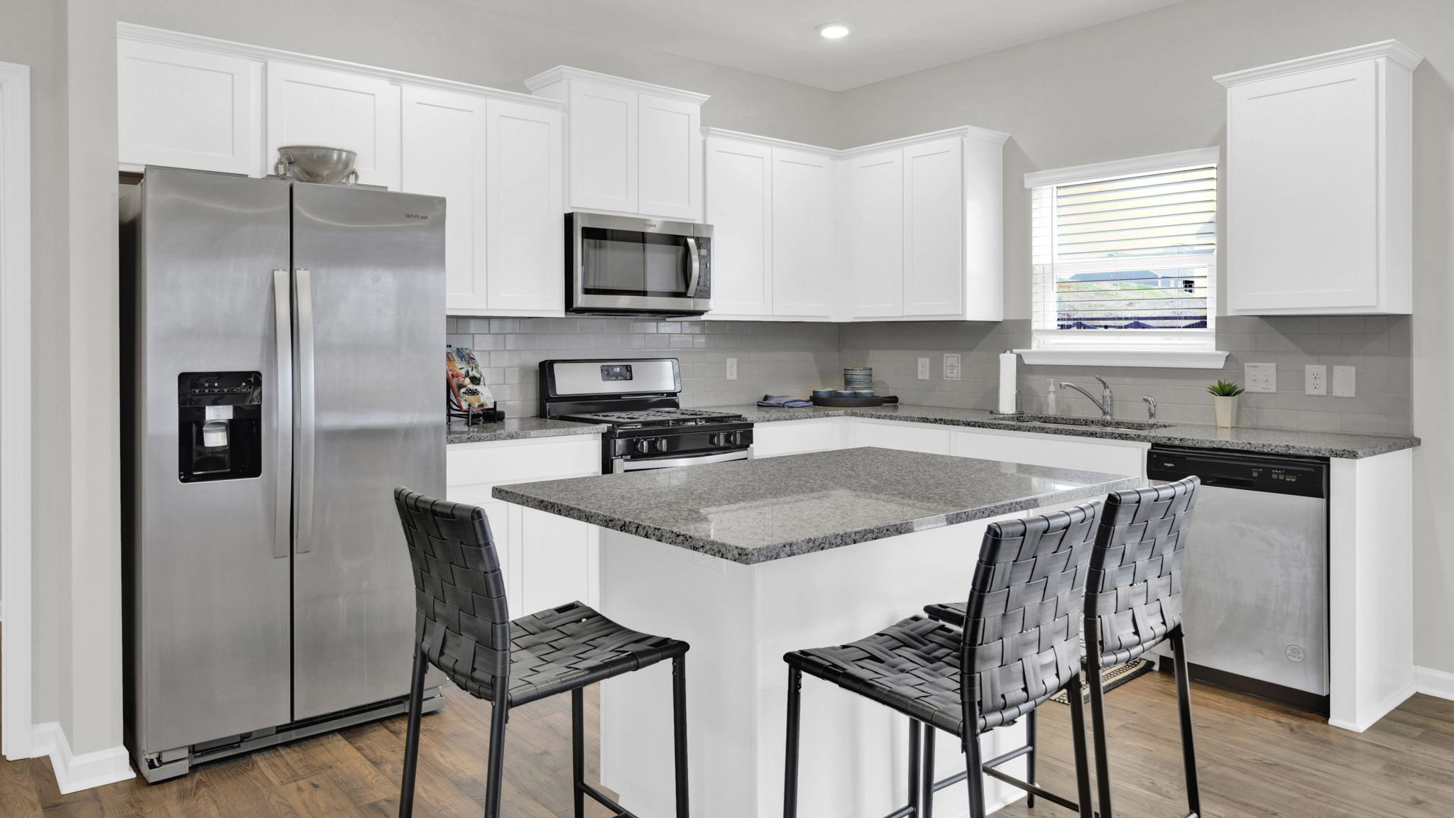 kitchen with large island and stainless steel appliances