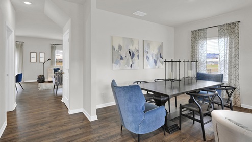 Entryway with formal dining space