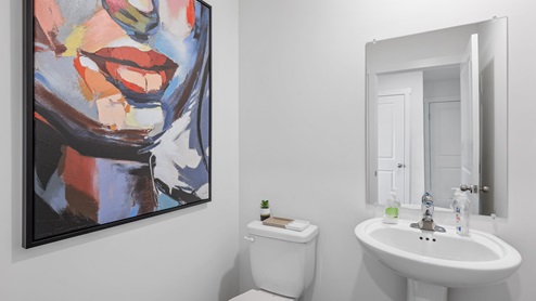 Half bathroom on first floor of home