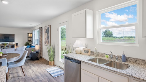 Kitchen with stainless steel appliances