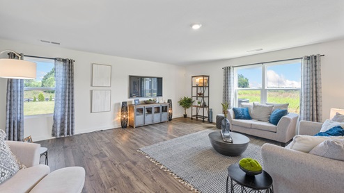 Living room with double windows