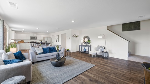 Living room of two story home