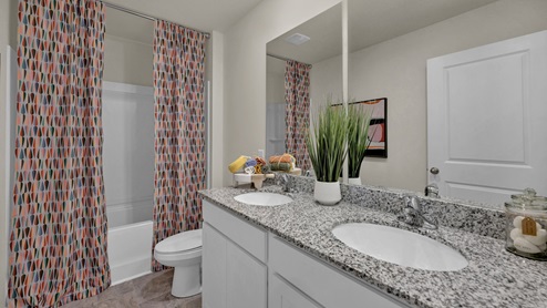 Guest bathroom with double vanity