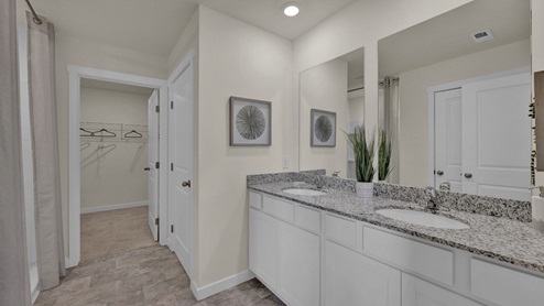 Primary bathroom with double vanity