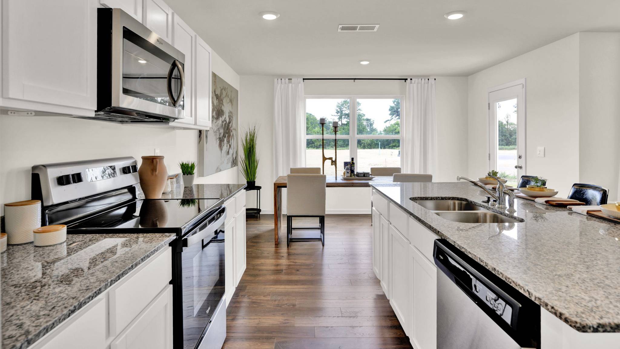 side view of the kitchen with appliances visible