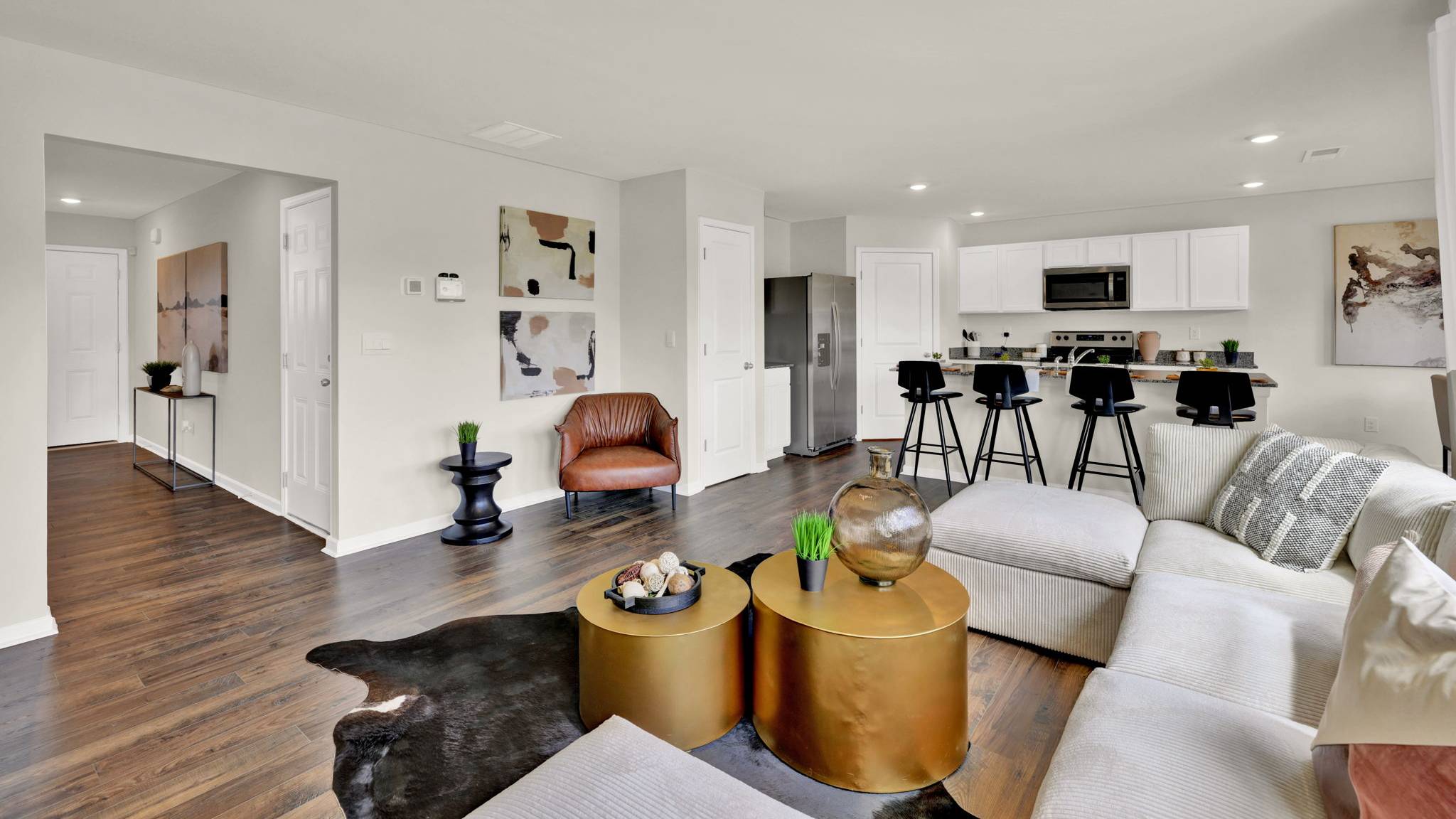 living area with full furnishings and adjacent table