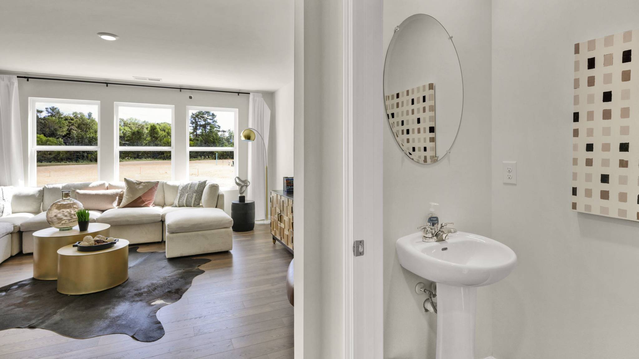 view of half bath and table