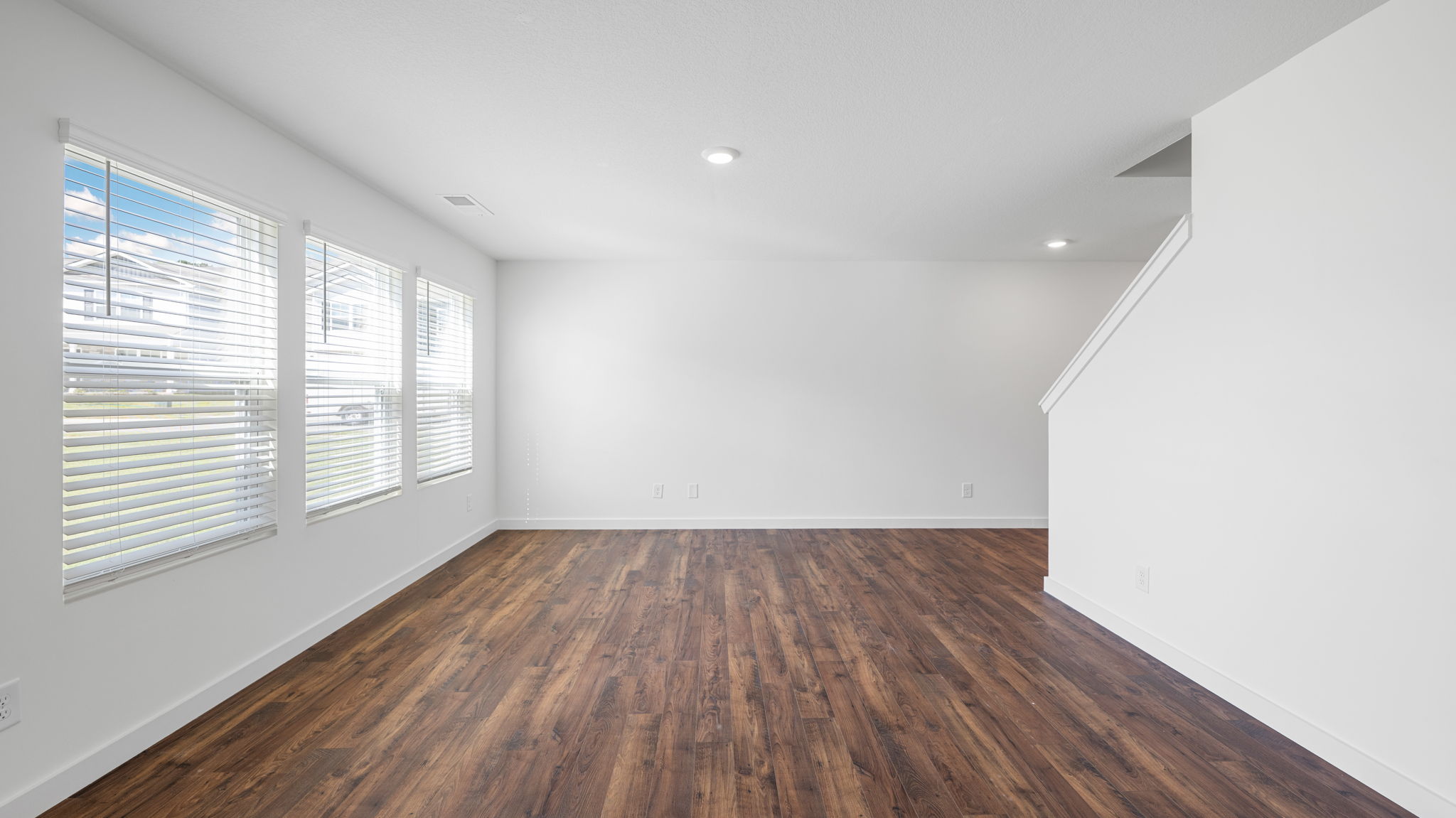 open concept living room and dining