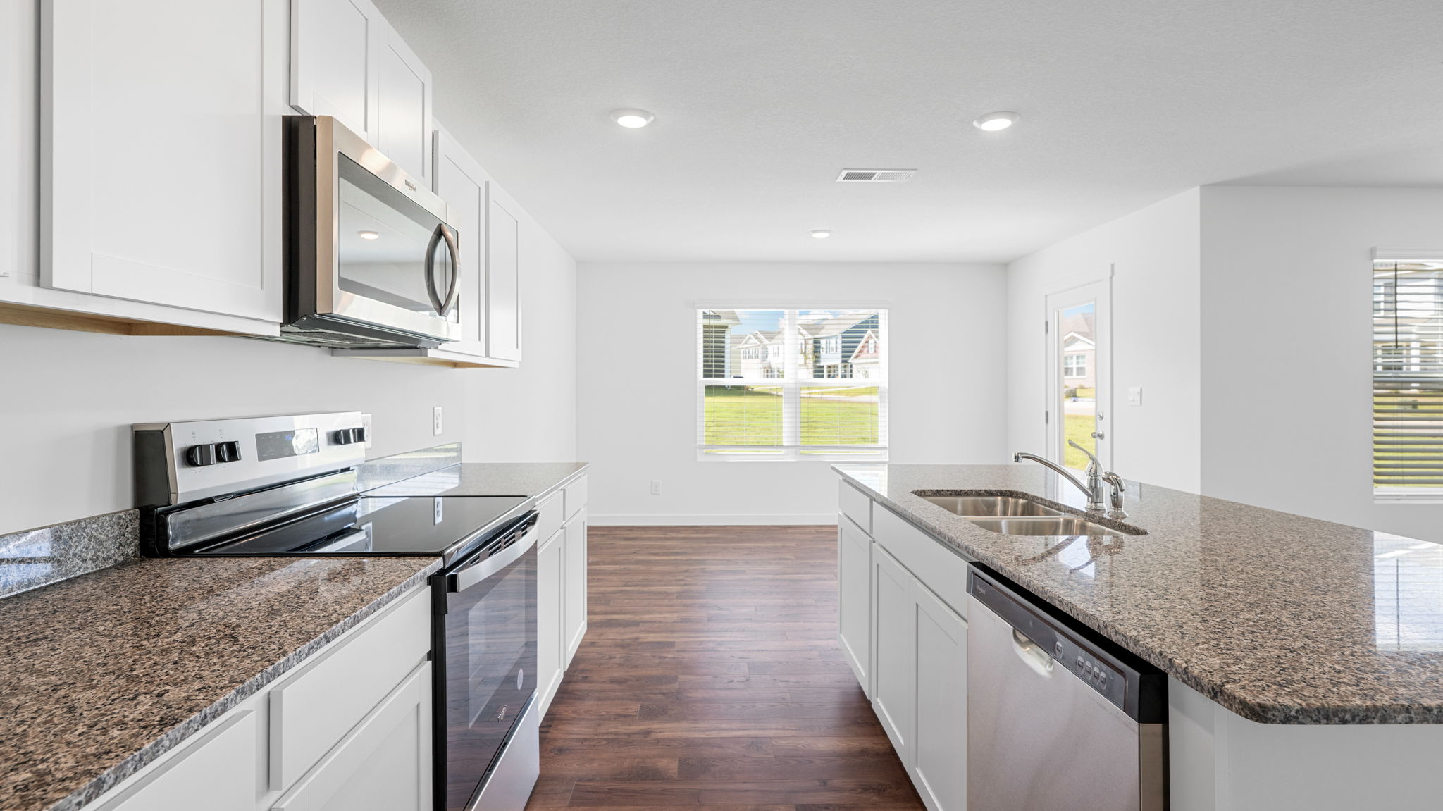 kitchen with large island and stainless steel appliances