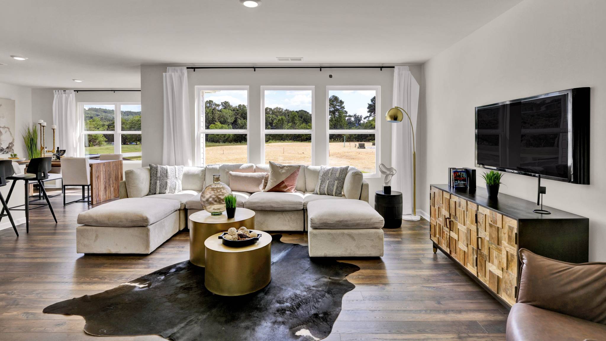 view of living area with television and couch