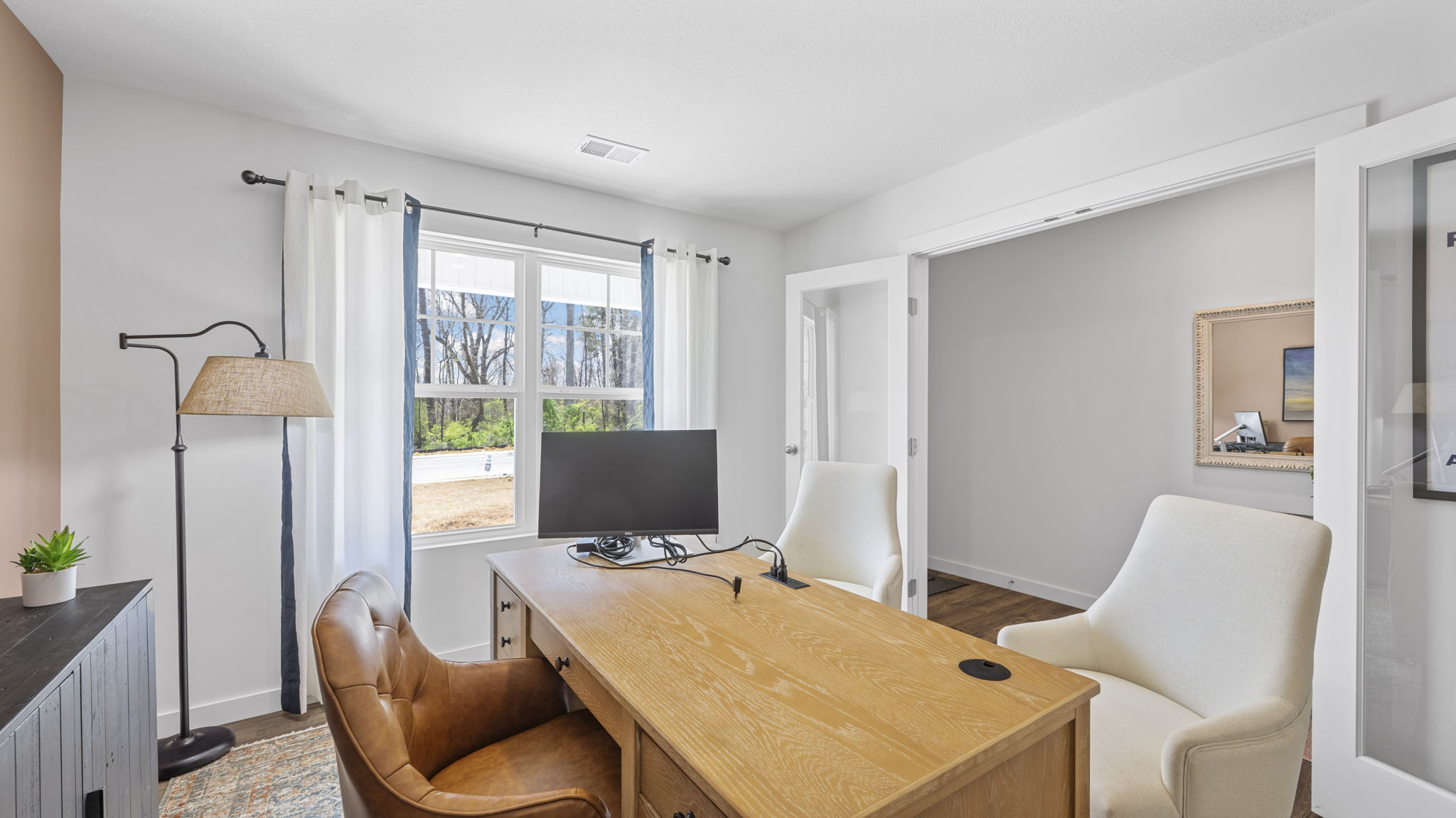 office with double doors and double window