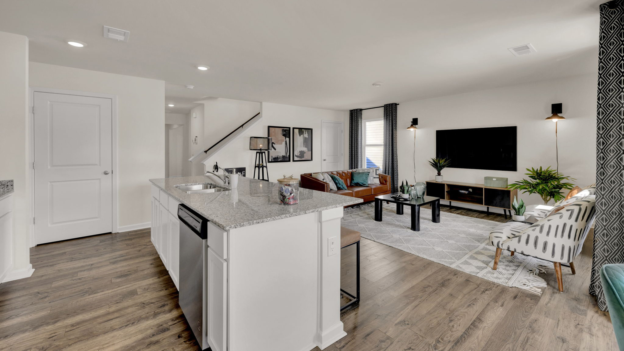 kitchen with stainless steel appliances and large island