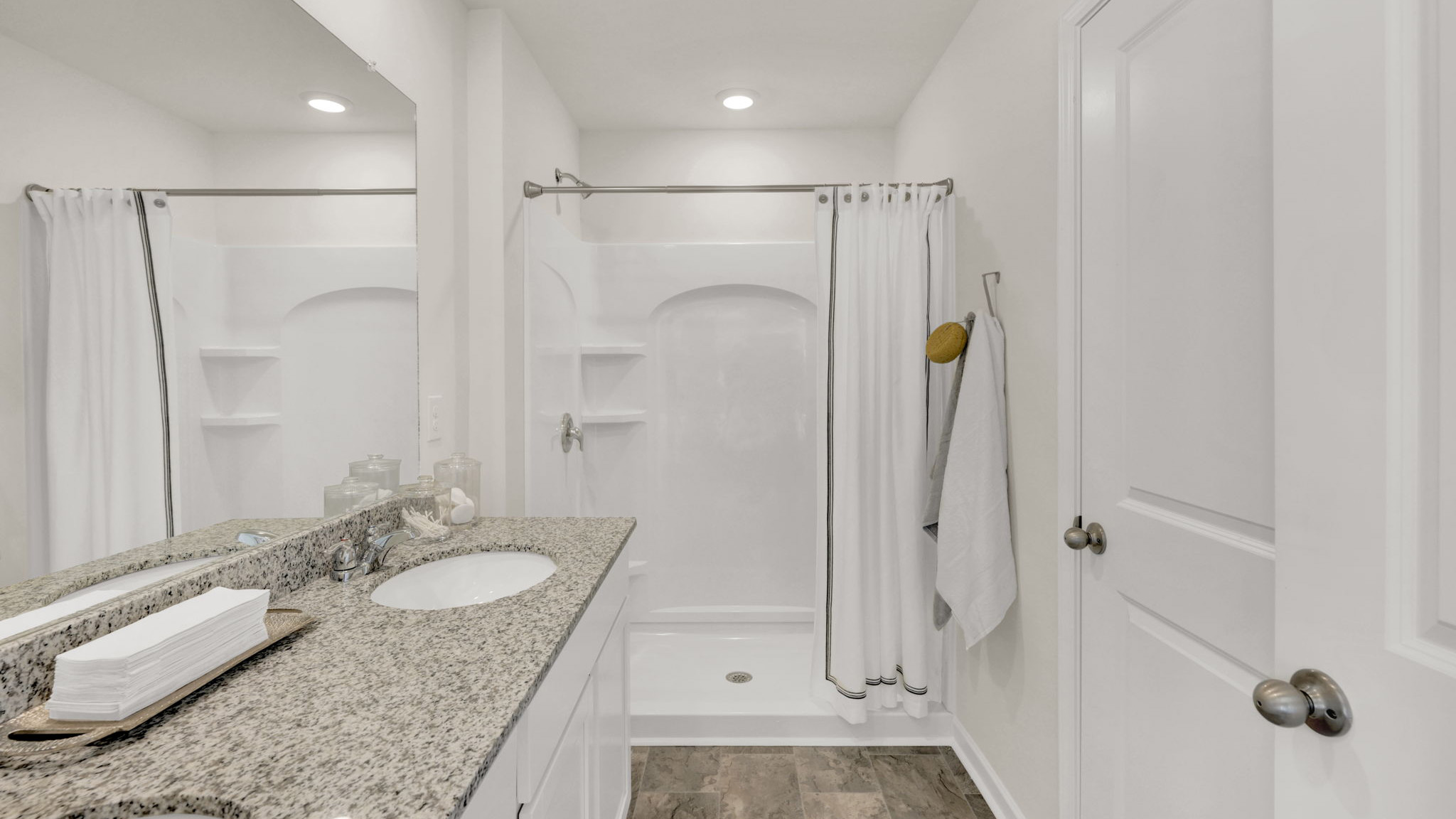 Guest bathroom with double vanity