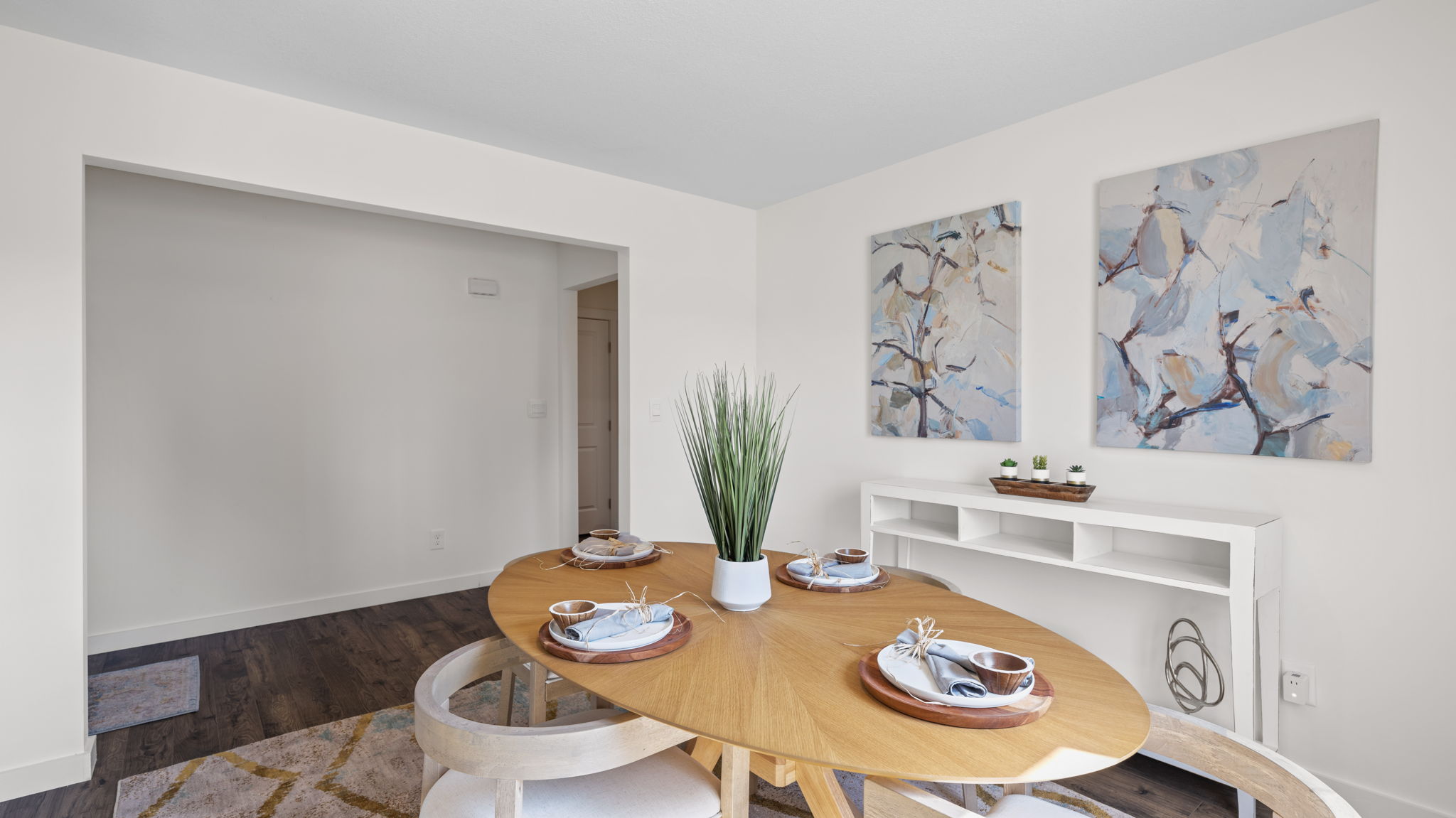 Dining room off entry way of home