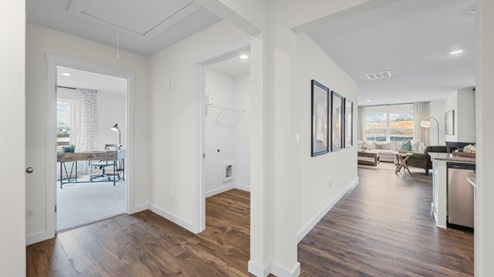 Hallway of home with LVP