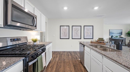Kitchen with stainless steel appliances