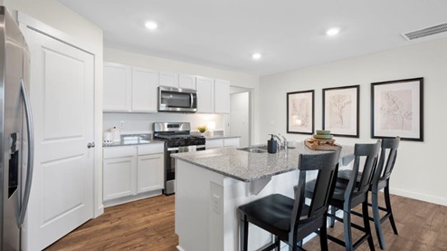 Kitchen with bar seating