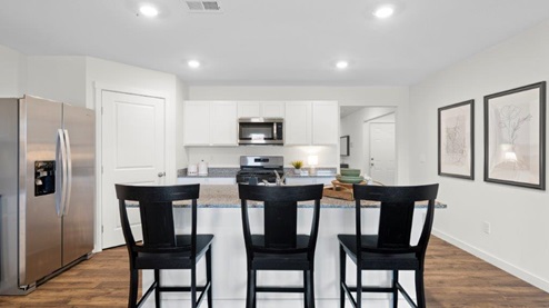 Kitchen with bar seating