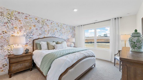 primary bedroom with double window