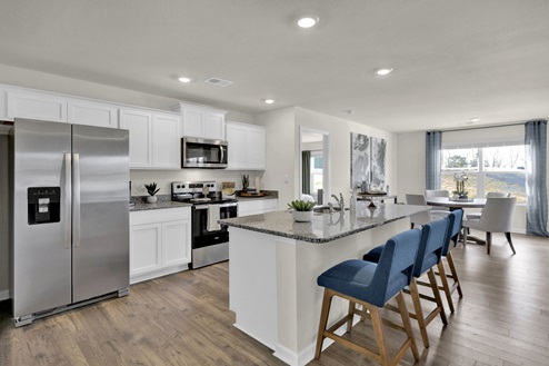 Kitchen with bar seating