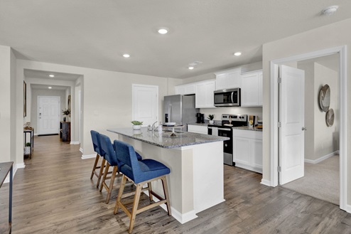 Kitchen with stainless steel appliances