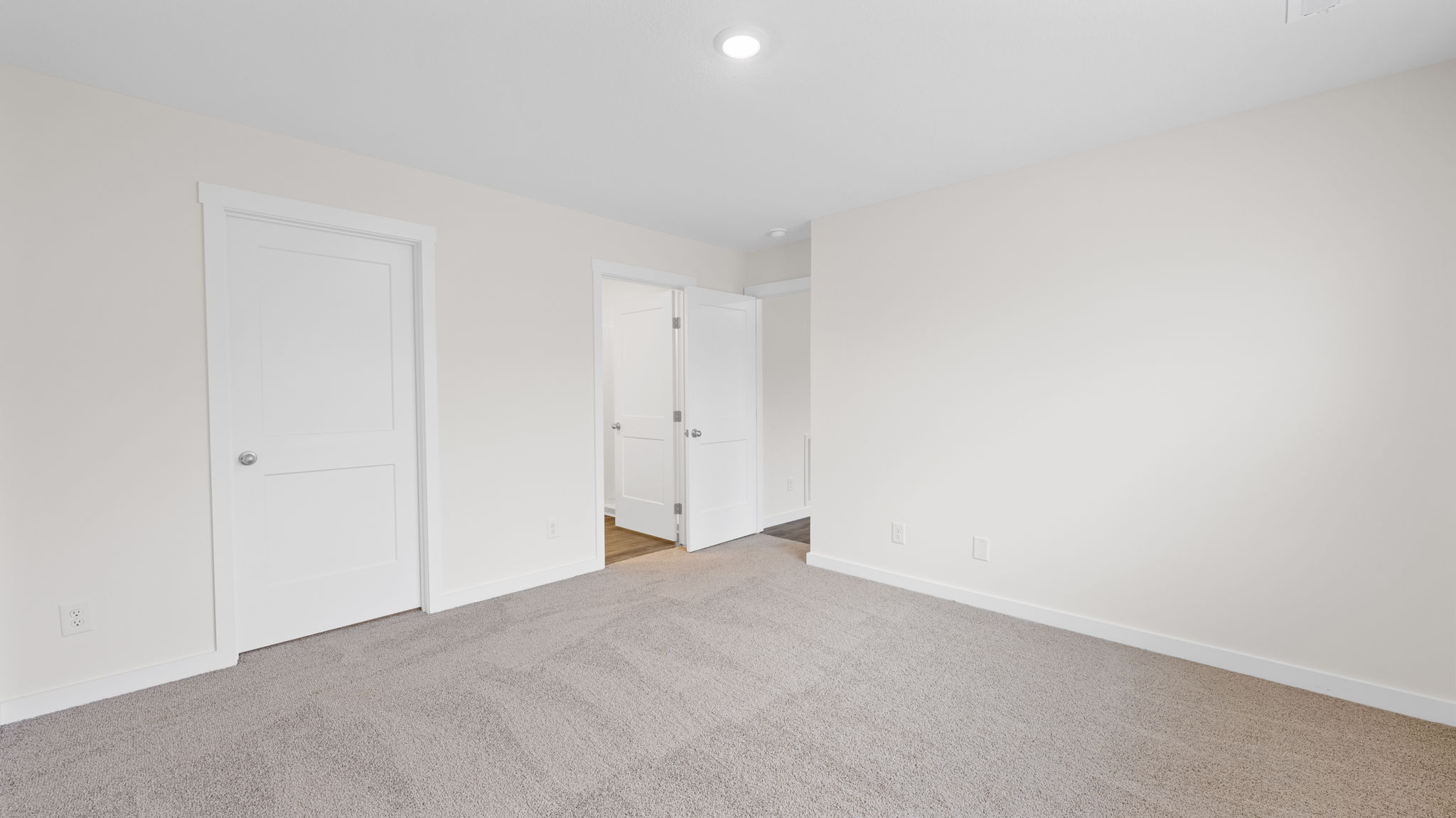 primary bedroom with en suite and walk-in closet
