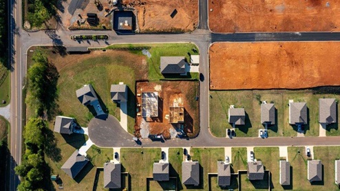 Aerial shot of Crescent Ridge in McDonald Tennessee