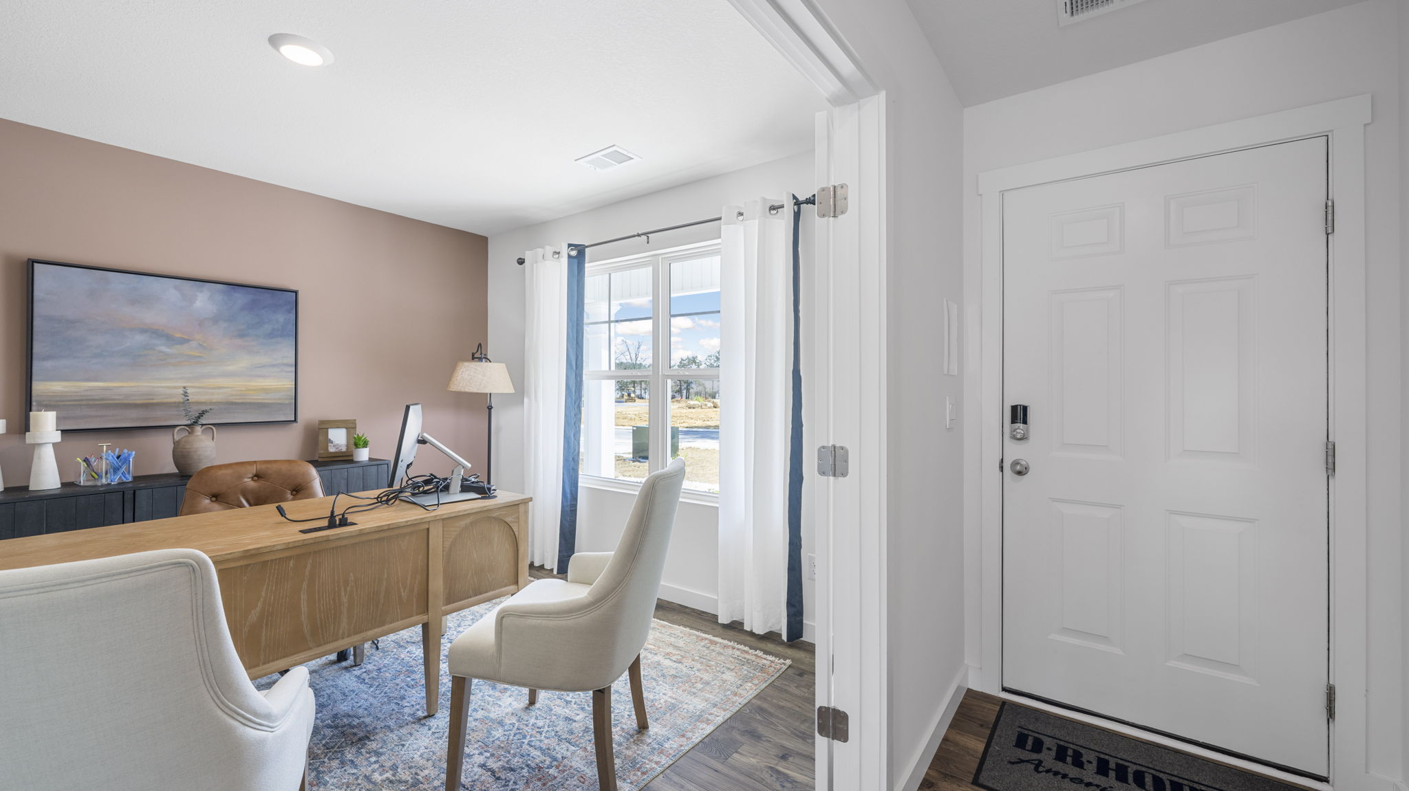 office with double doors facing front door