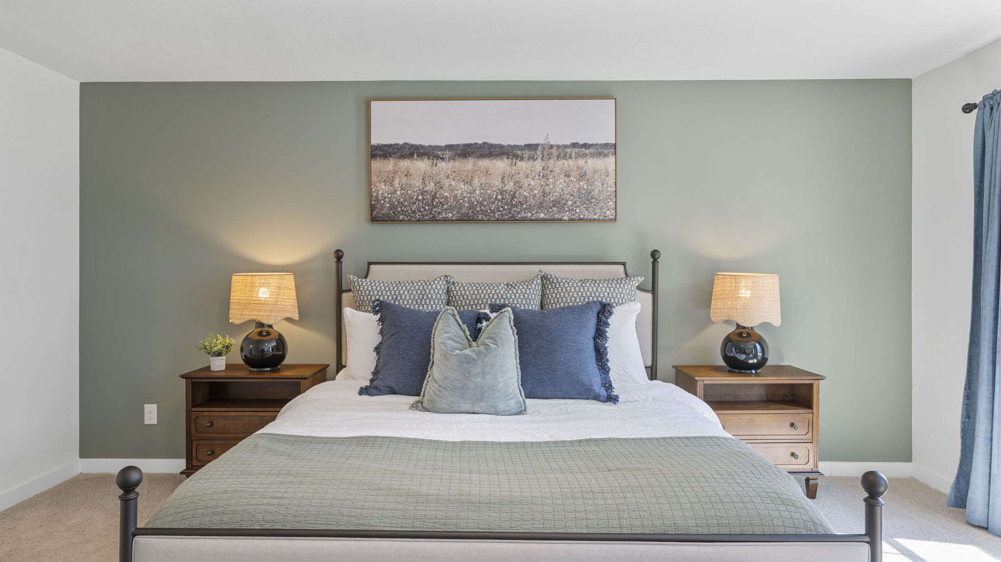 open concept primary bedroom