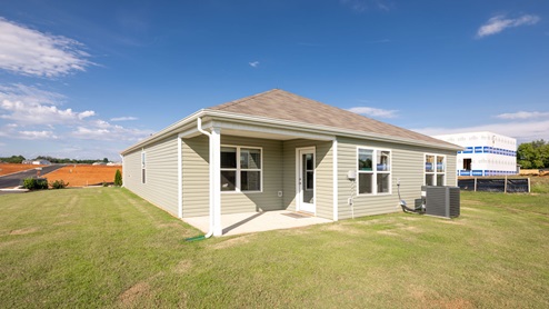 Exterior of back of one-story home