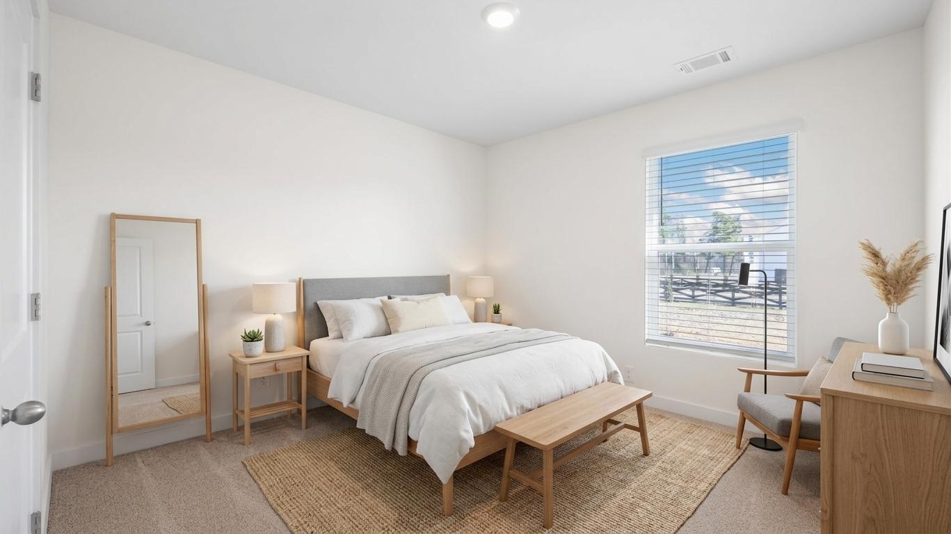 bedroom with single window