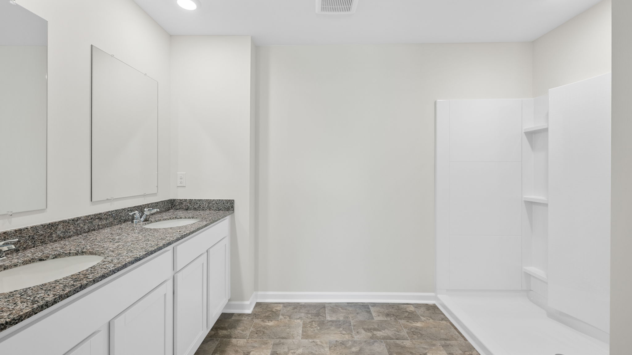 primary bathroom with wallk-in shower