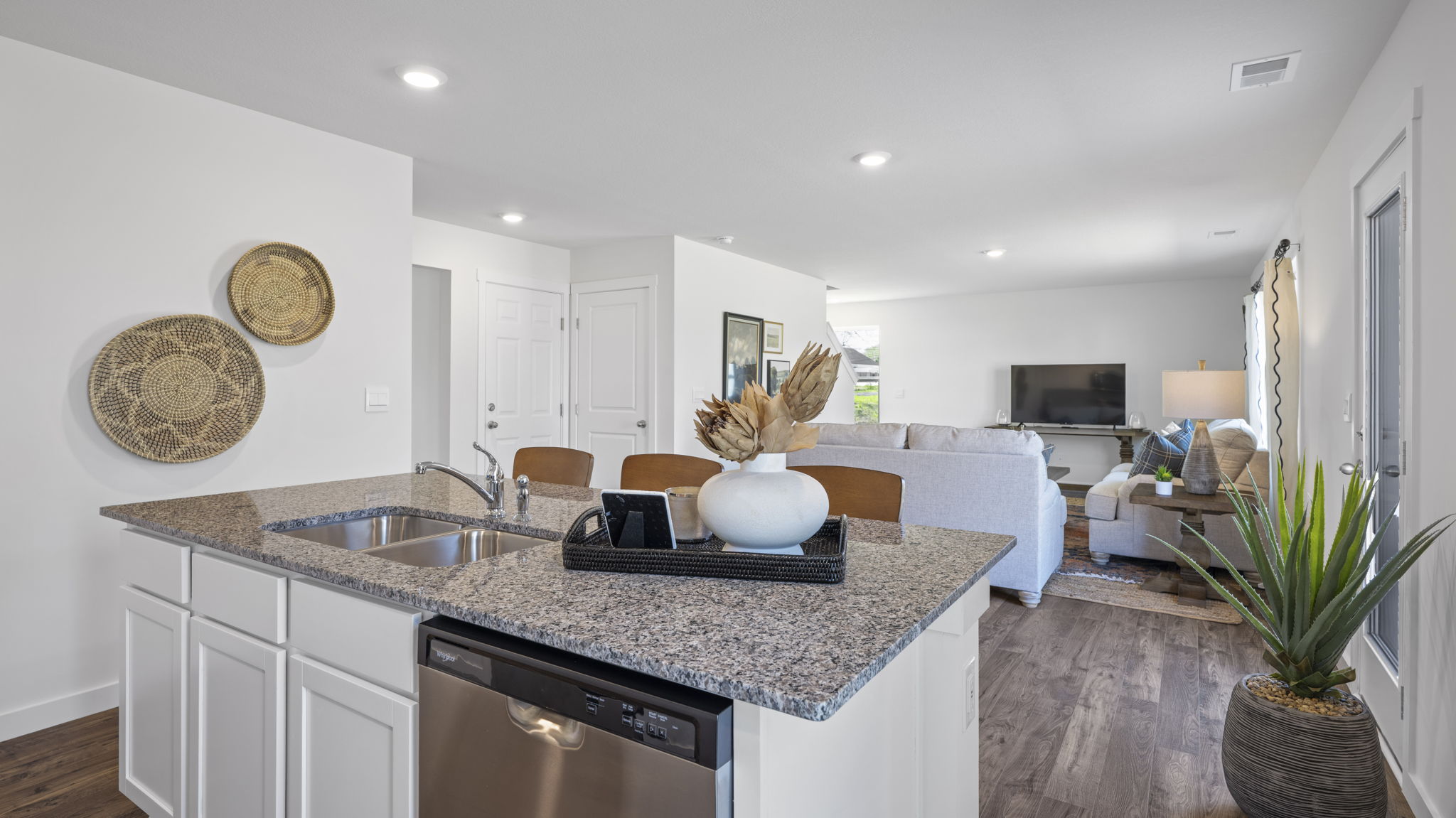 kitchen with large island and bar seating