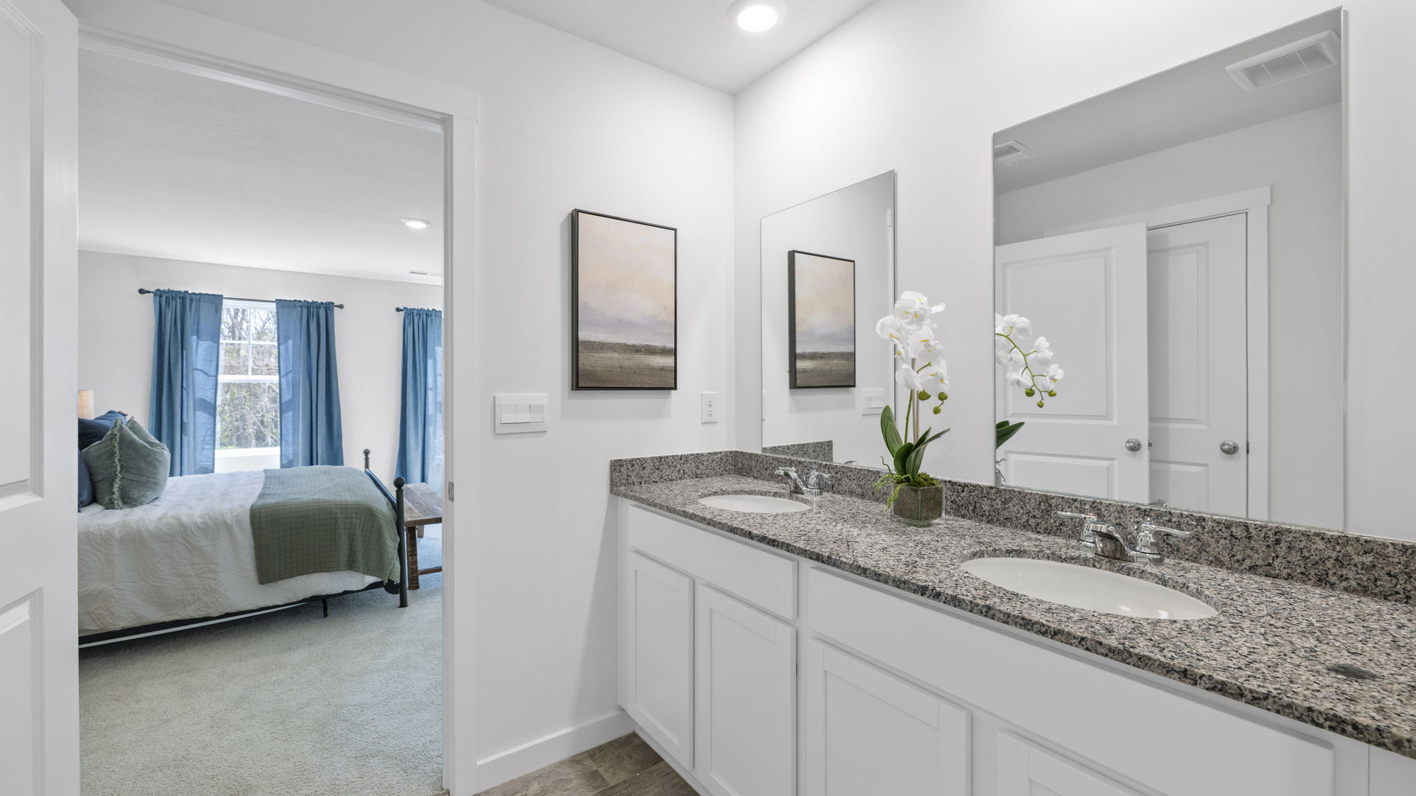 primary bathroom with double vanity