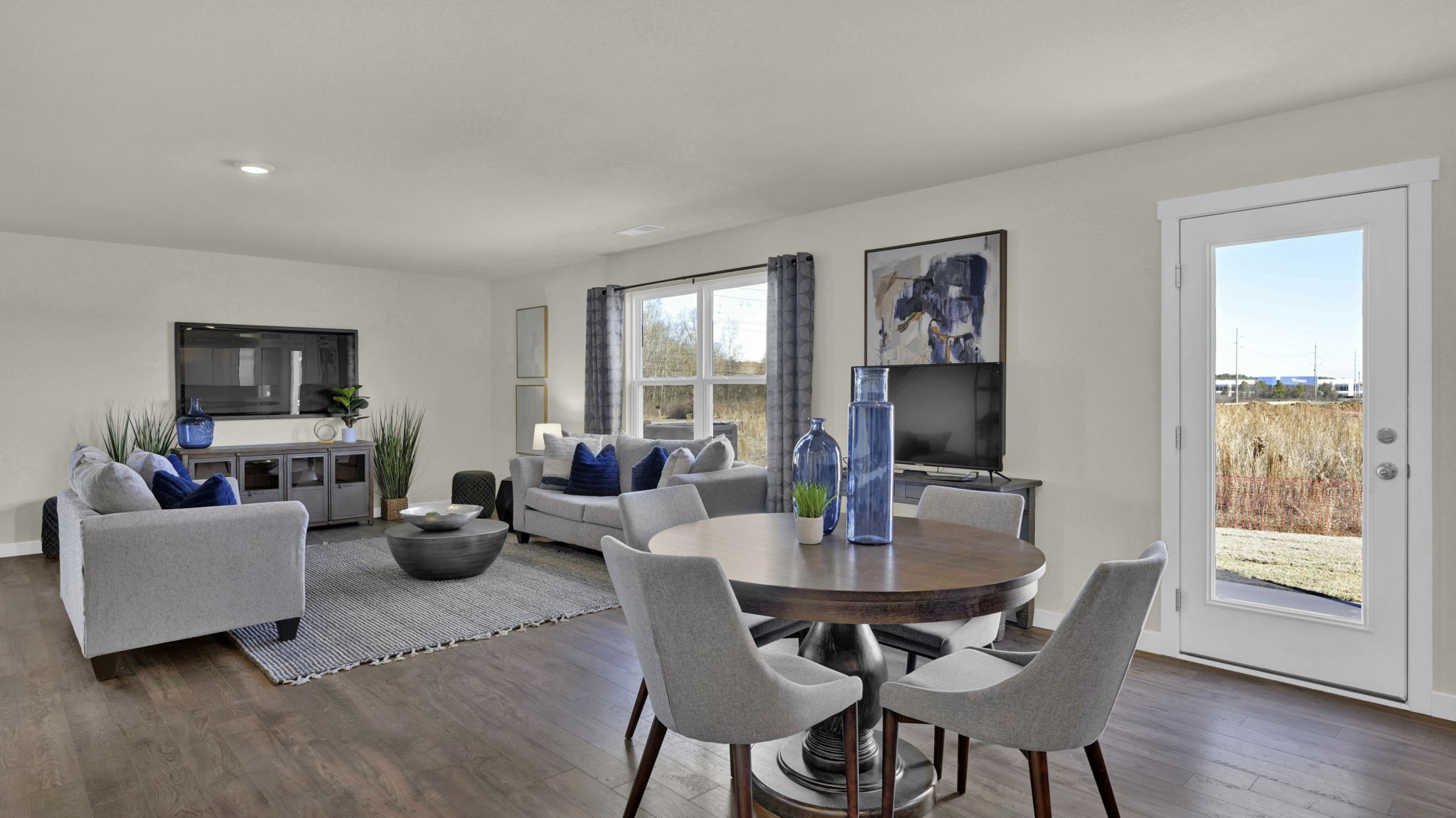 dining area with back patio door