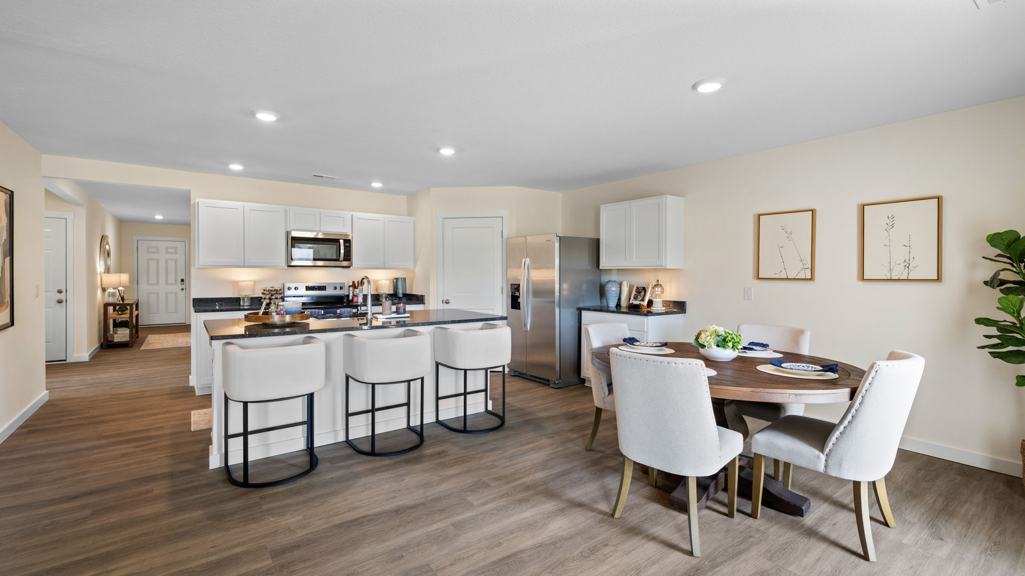 open concept dining and kitchen