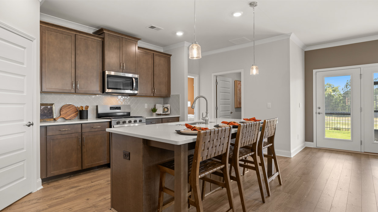 open concept kitchen with large island