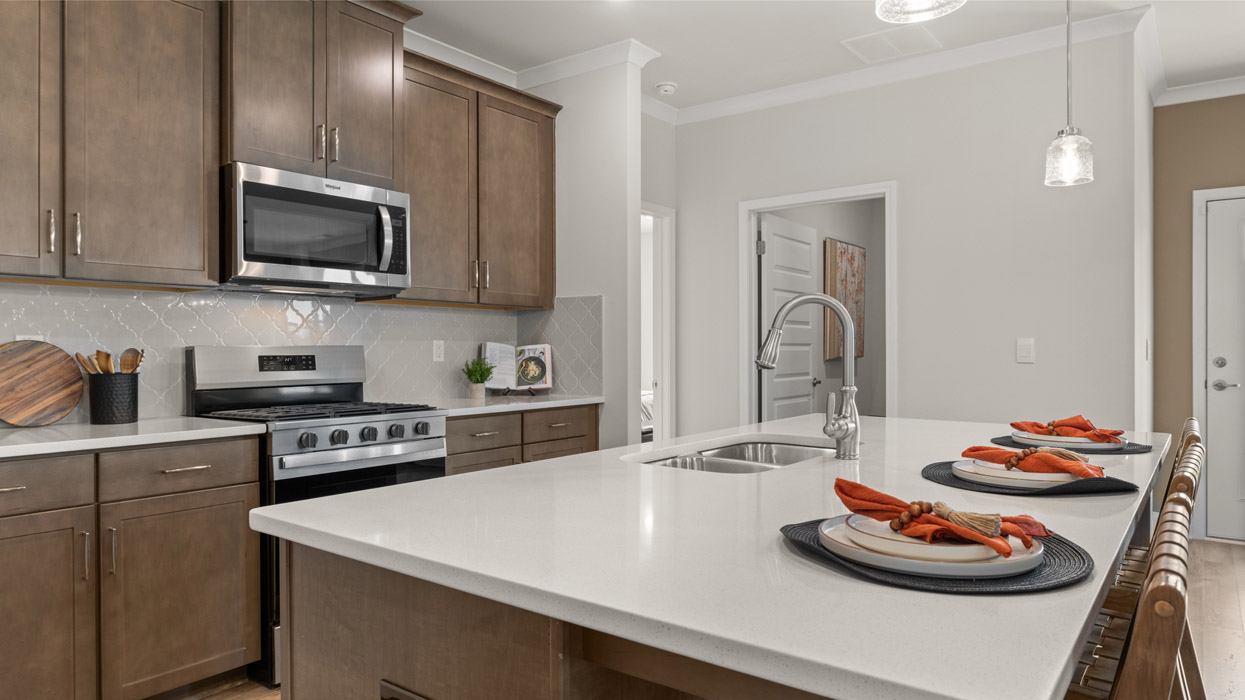 open concept kitchen with large island