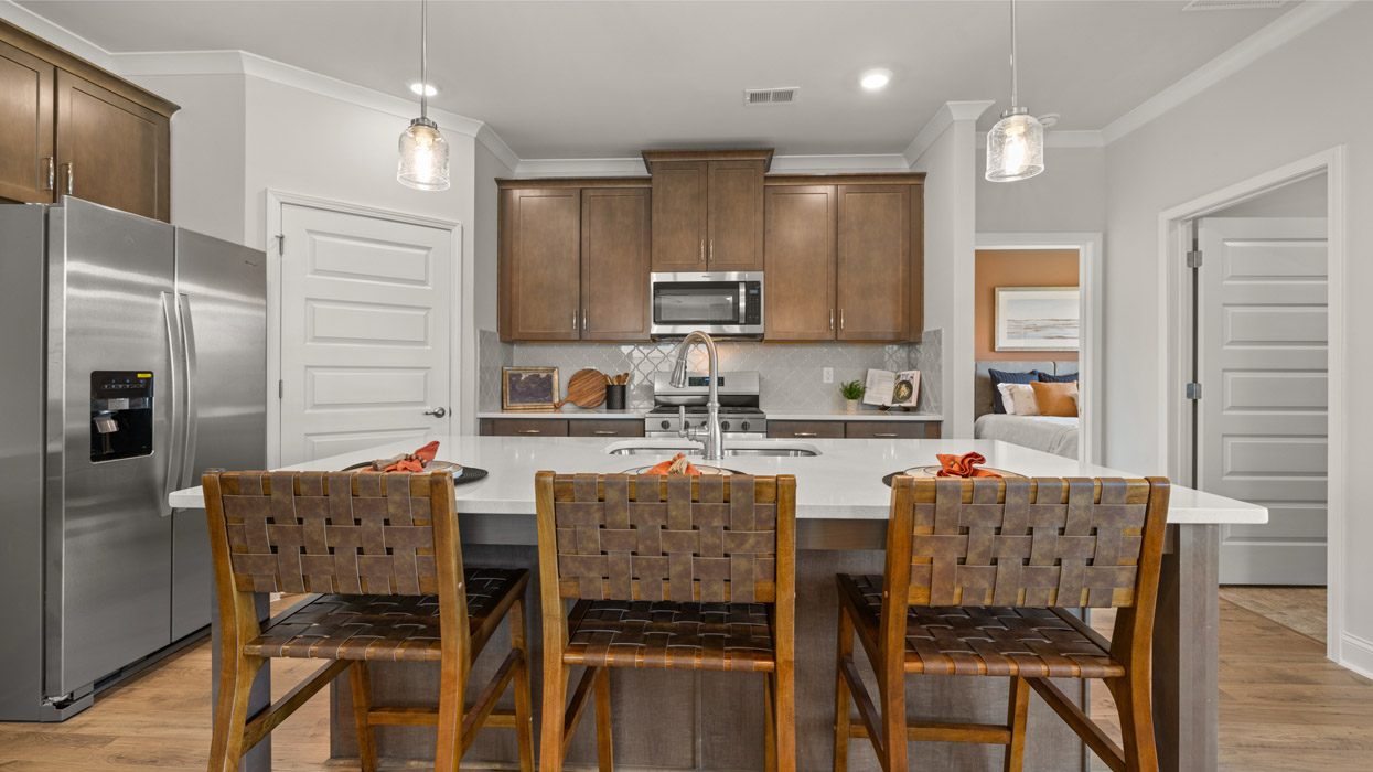 open concept kitchen with large island