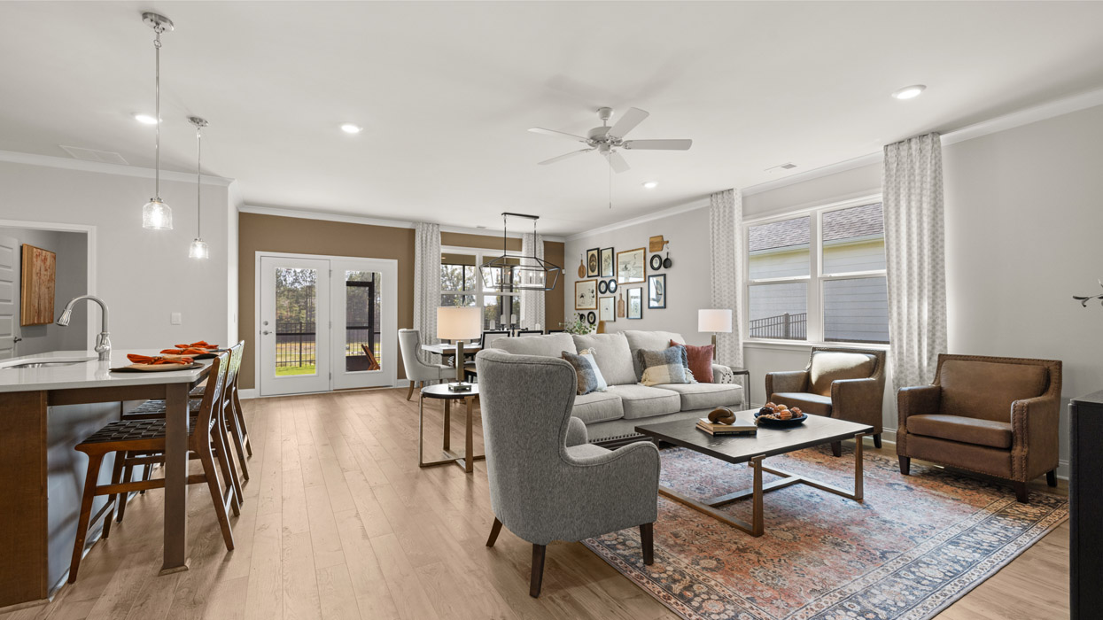 open concept kitchen and living room