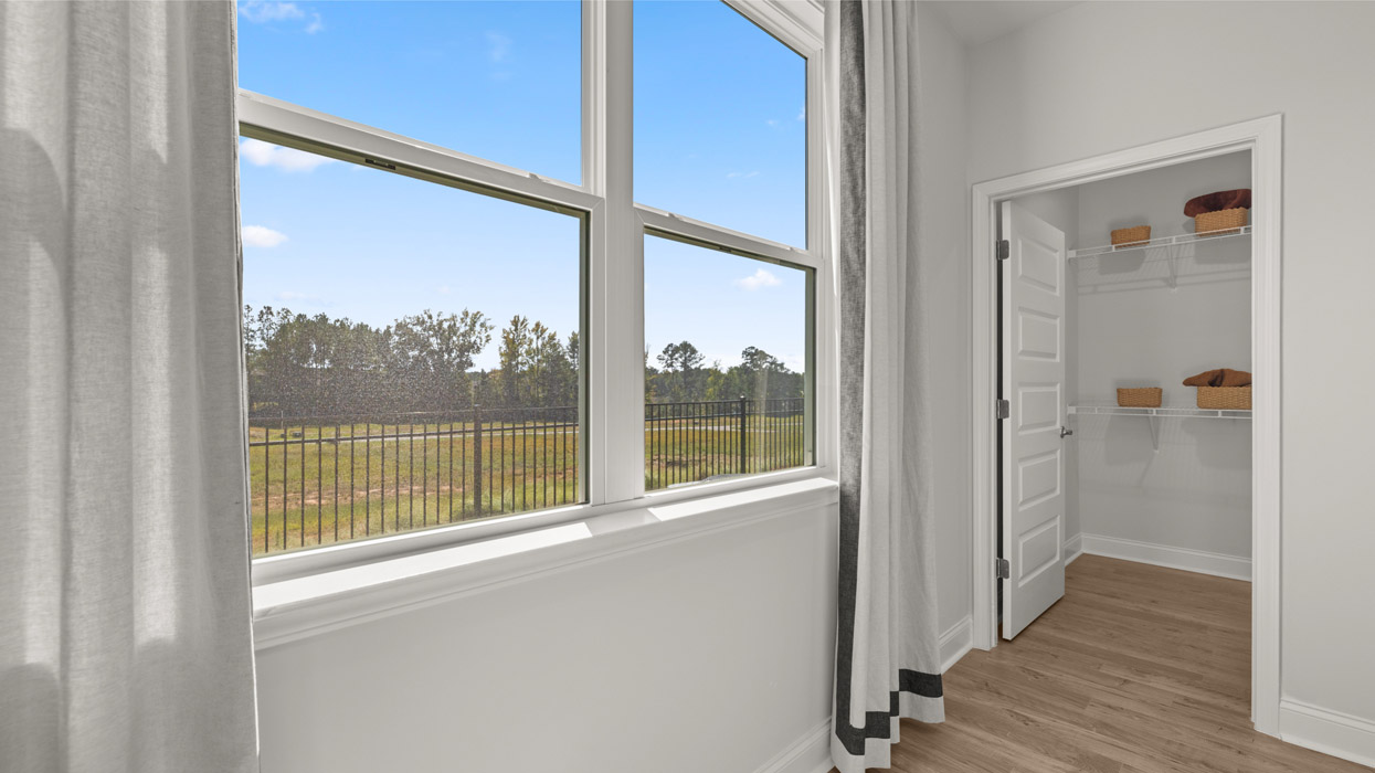 double window with closet