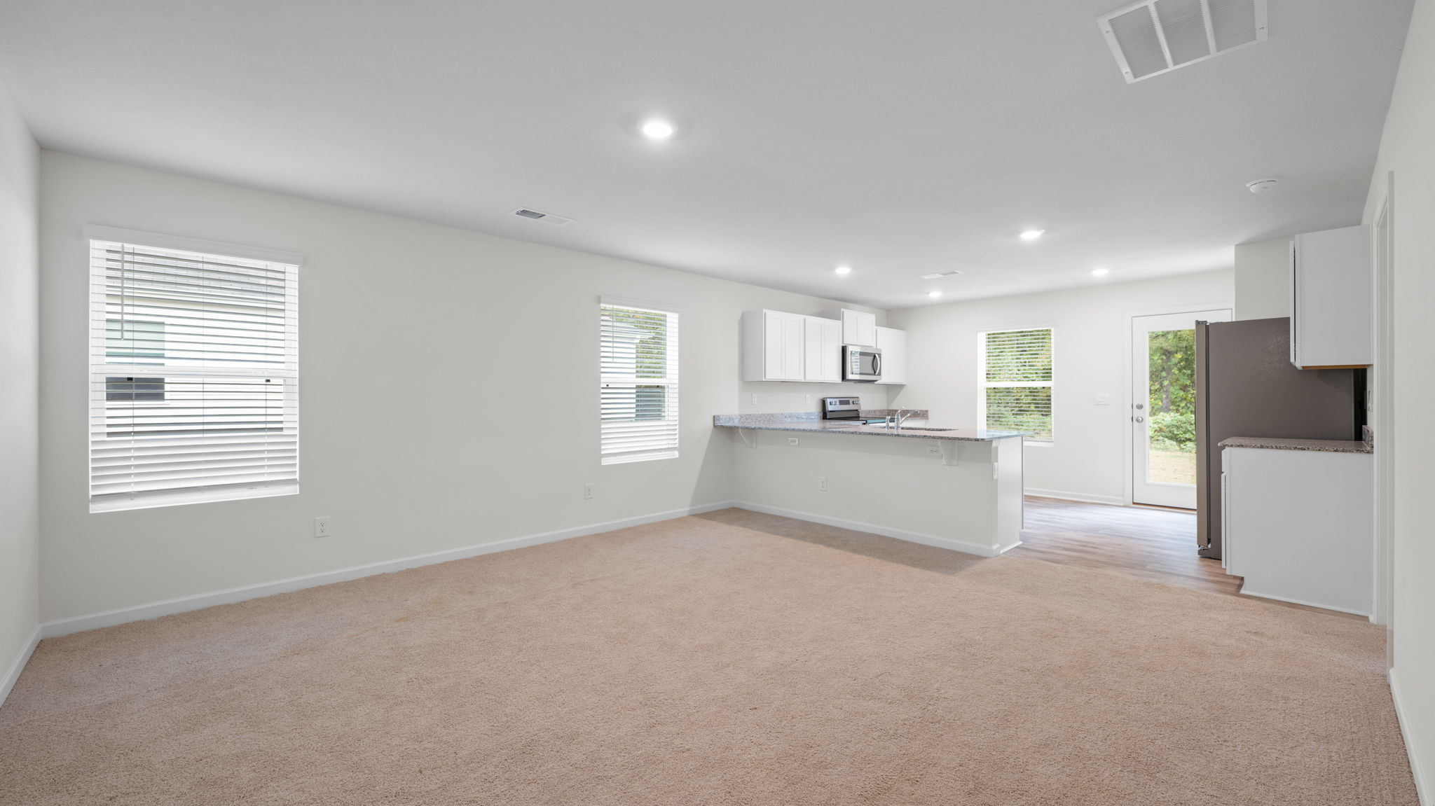 living room with carpet