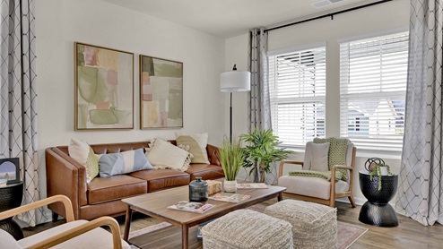 Living space with large windows