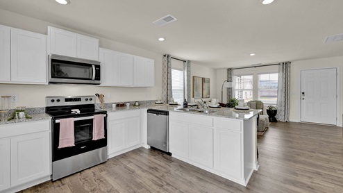 Kitchen overlooking the living space