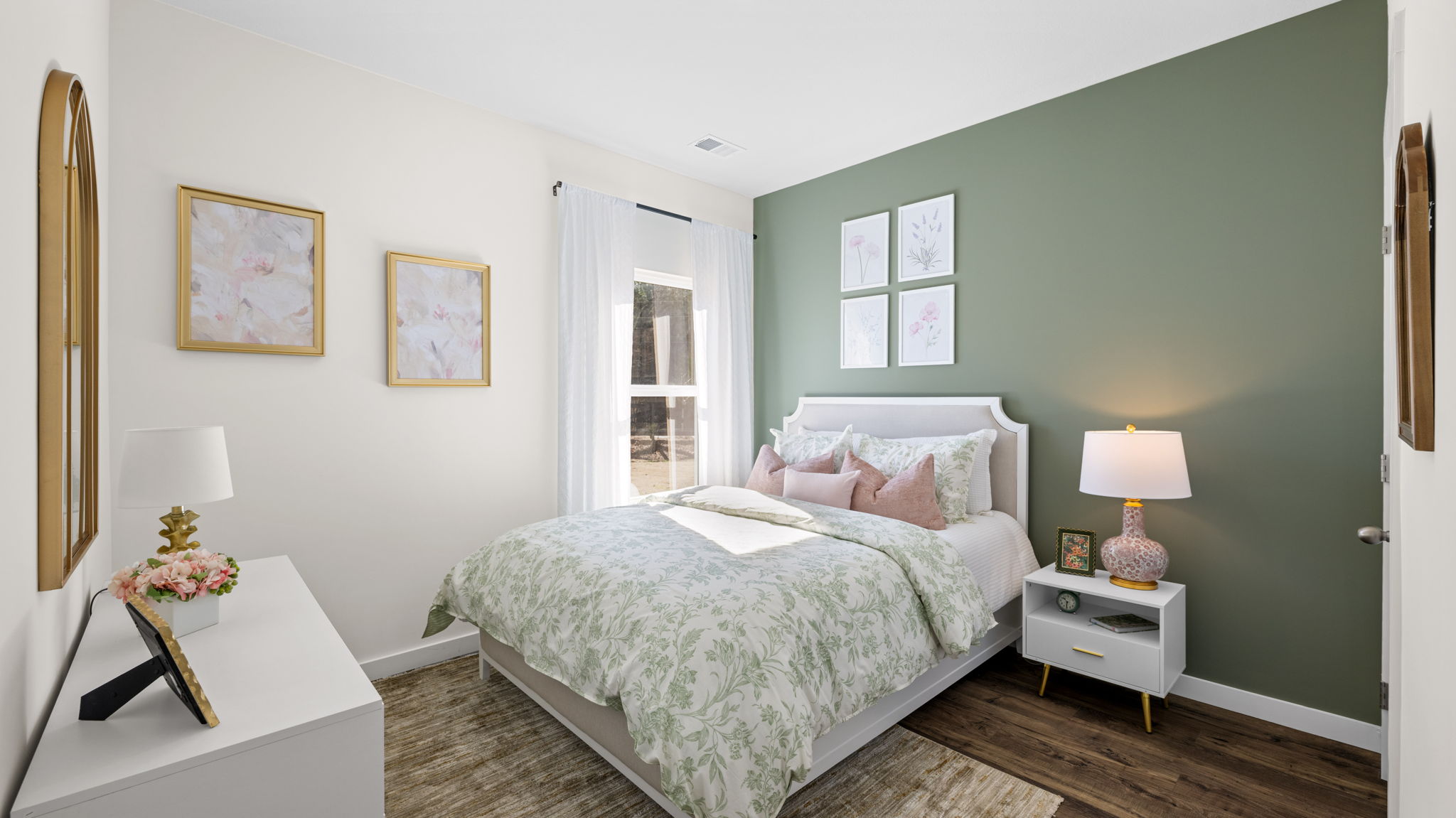 Guest bedroom with double window