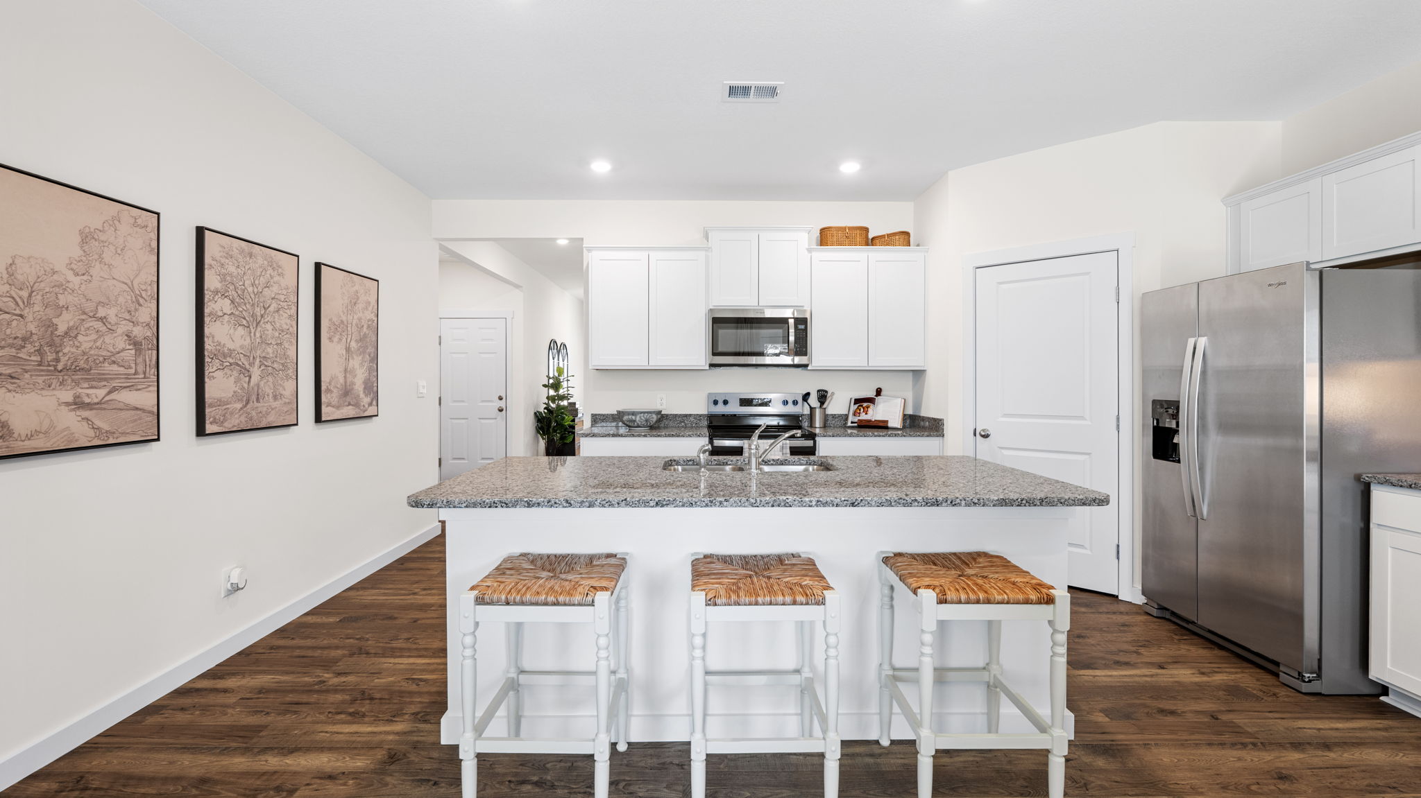 Kitchen with stainless steel appliances