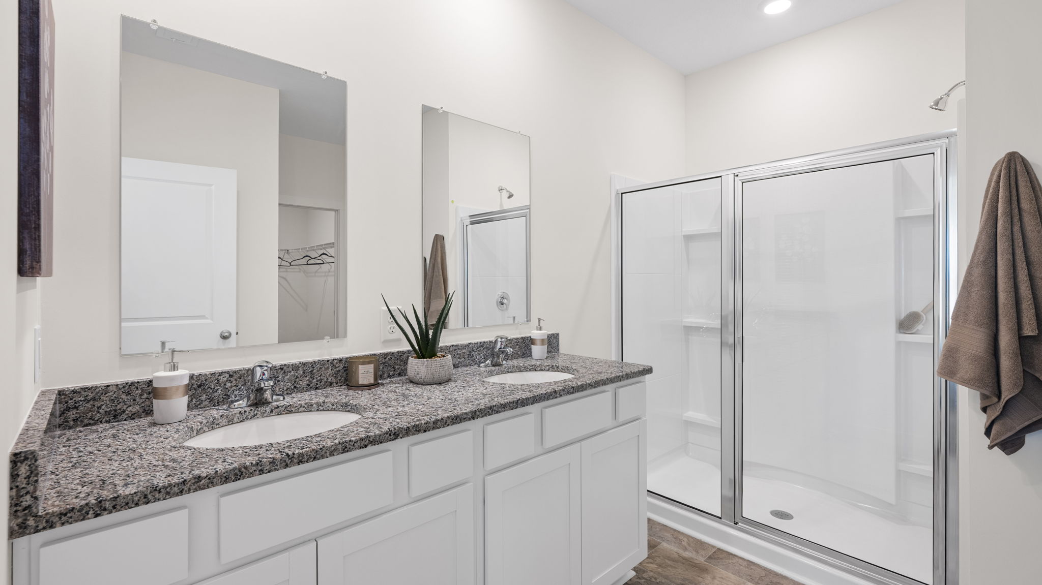 Primary bathroom with standing shower